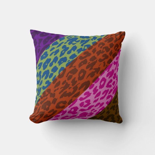 Retro Leopard Print Skin Stripe Pattern 4 Cushion (Front)