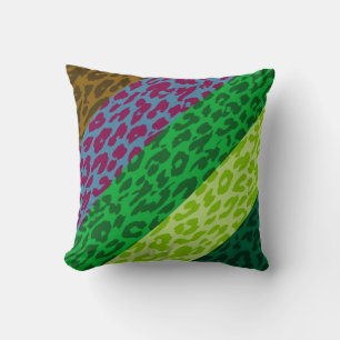 Retro Leopard Print Skin Stripe Pattern 5 Cushion