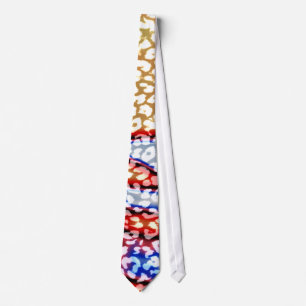 Retro Leopard Print Skin (Yellow, Red, Blue) Tie