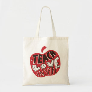 Retro Leopard Teach Love Inspire Art Tote Bag