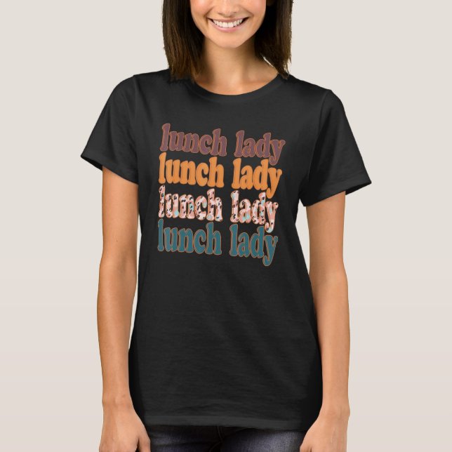Retro Leopard Teaching Lunch Lady T-Shirt (Front)