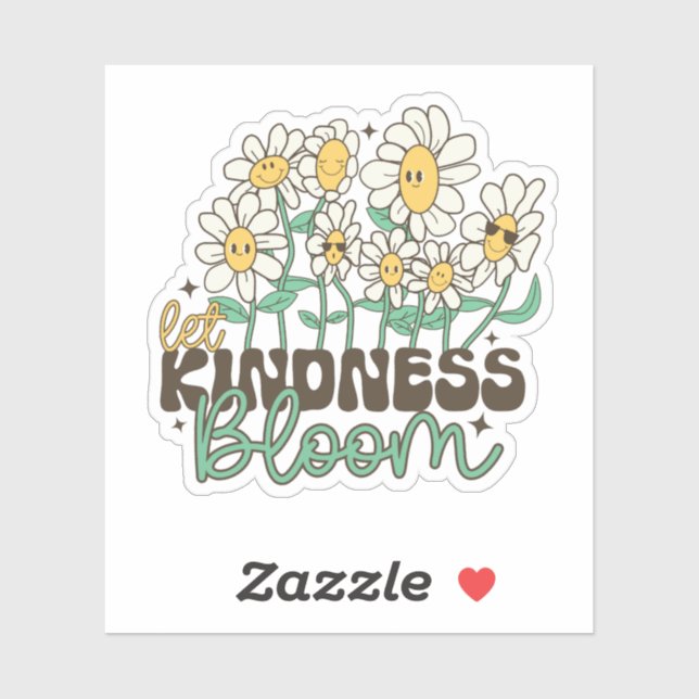 Retro Let Kindness Bloom Smiling Daisies (Sheet)