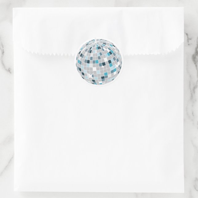 Retro “Let’s Disco” Disco Ball Birthday Party Classic Round Sticker (Bag)
