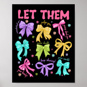 Retro Let Them Jesus Christian Colourful Coquette Poster