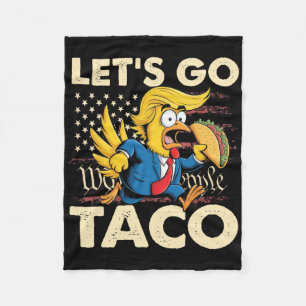 Retro Let's Go Taco Funny Let's Go Taco For Men Wo Fleece Blanket