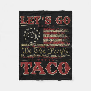 Retro Let's Go Taco Shirt Funny Let's Go Taco For Fleece Blanket
