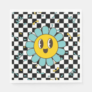 Retro Let's Party Daisy Birthday Napkin