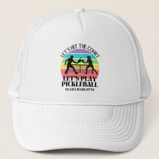 Retro Let's Play Pickleball Birthday Trucker Hat