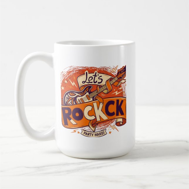 Retro Let's Rock Coffee Mug (Left)
