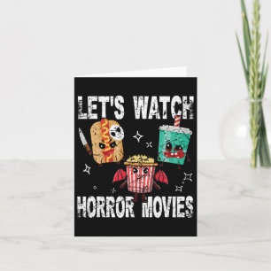 Retro Lets Watch Horror Movies Cute Halloween Cost Card