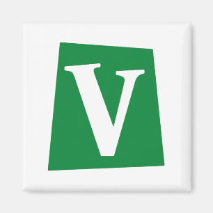 Retro Letter V Magnet