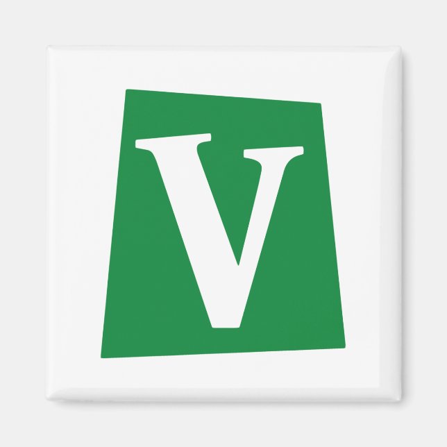 Retro Letter V Magnet (Front)