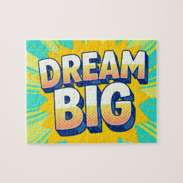 Retro lettering dream big text jigsaw puzzle (Horizontal)