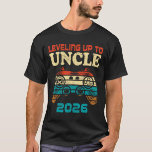 Retro Leveling Up To Uncle 2026 Pregnancy Announce T-Shirt