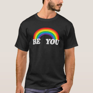 Retro LGBT Cool Distressed Tops Be You Rainbow