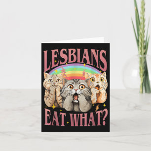 Retro Lgbt Eat What Cat Lesbian Pride Month Equal  Card