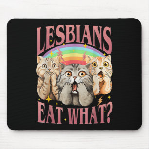 Retro Lgbt Eat What Cat Lesbian Pride Month Equal Mouse Pad