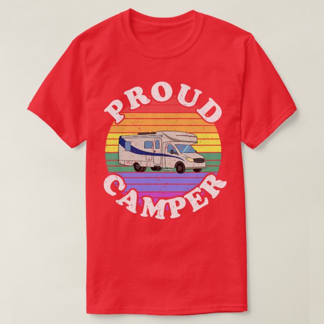 Retro LGBT Proud Camper RVing T-Shirt (Design Front)