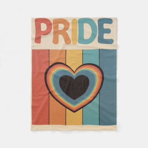Retro LGBTQ+ Pride Fleece Blanket