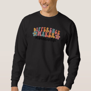 Retro Librarian Difference Maker Librarian Life Ap Sweatshirt