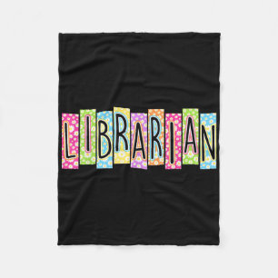 Retro Librarian Therapy Back To School Colourful G Fleece Blanket