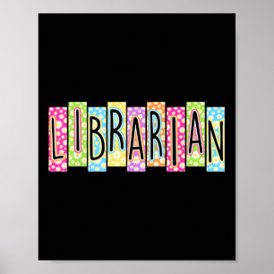 Retro Librarian Therapy Back To School Colourful G Poster