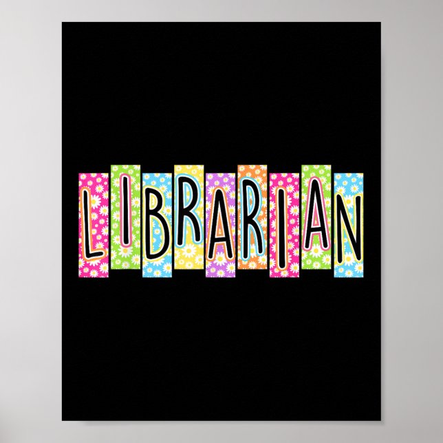 Retro Librarian Therapy Back To School Colourful G Poster (Front)