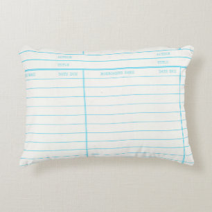 Retro Library Book Date Due Card Decorative Cushion
