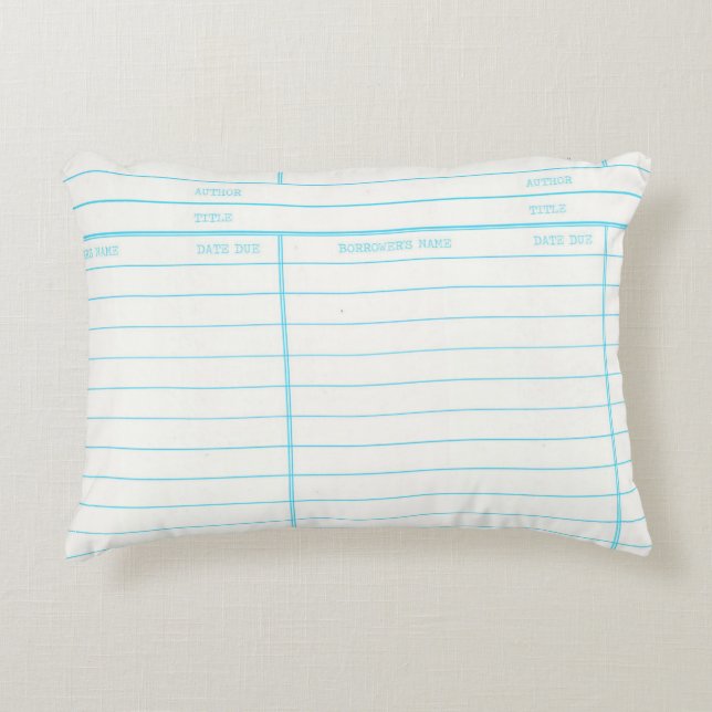 Retro Library Book Date Due Card Decorative Cushion (Front)