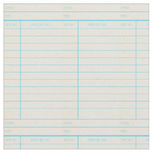 Retro Library Book Date Due Card Fabric