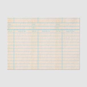 Retro Library Book Date Due Card Tissue Paper
