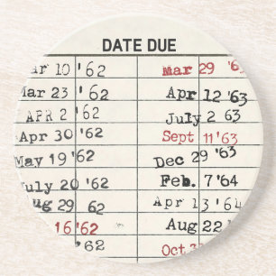 Retro Library Card Coaster