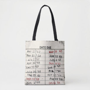 Retro Library Card  Tote Bag