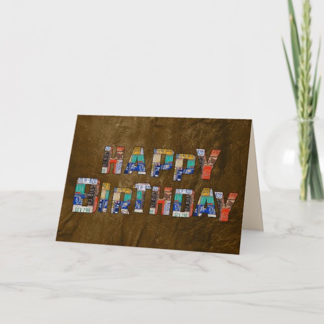 retro license plate birthday card (Front)