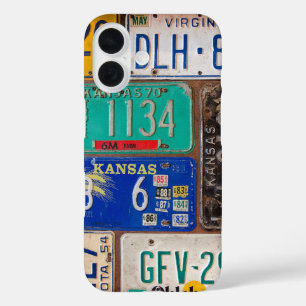 Retro License Plates iPhone 16 Case