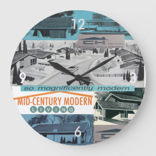 Retro-licious 60s Modern Mosaic! Large Clock