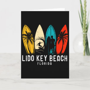 Retro Lido Key Beach Florida Surfboarder Design Fo Card