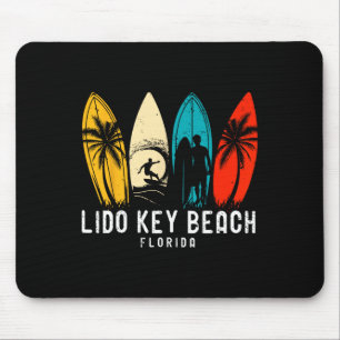 Retro Lido Key Beach Florida Surfboarder Design Fo Mouse Pad