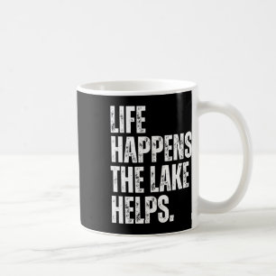 Retro Life Happens The Lake Helps Coffee Mug