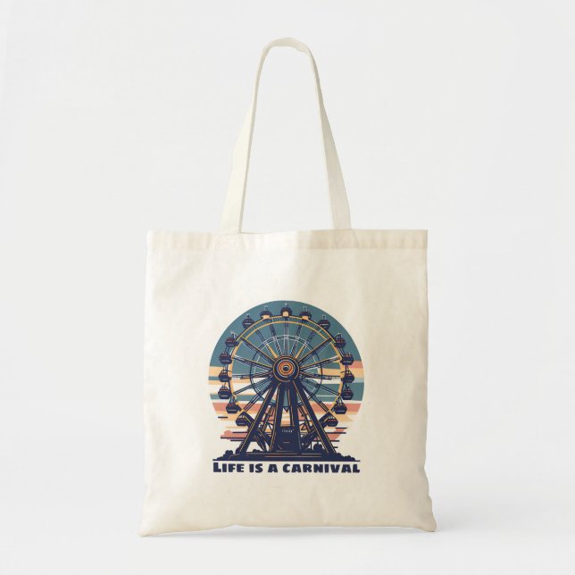 Retro Life is a Carnival Tote Bag (Front)
