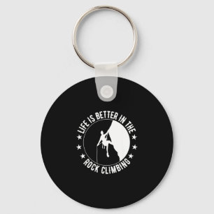 Retro life is better rock climbing outdoor climber key ring