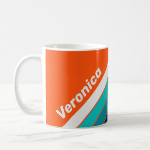 Retro Lifeguard Stripes with Name Coffee Mug