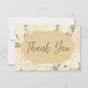 Retro Light Floral Print Thank You Card