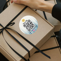 Retro LightBlue Modern Business Instagram Qr Code