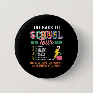 Retro Lightning Bolt Abcd Back To School Tour Teac 6 Cm Round Badge