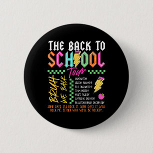Retro Lightning Bolt Abcd Back To School Tour Teac 6 Cm Round Badge