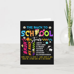 Retro Lightning Bolt Abcd Back To School Tour Teac Card