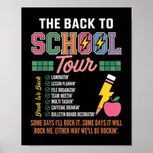 Retro Lightning Bolt Abcd Back To School Tour Teac Poster