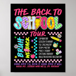 Retro Lightning Bolt Abcd Back To School Tour Teac Poster
