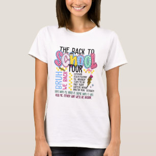 Retro Lightning Bolt Back To School Tour Teacher K T-Shirt